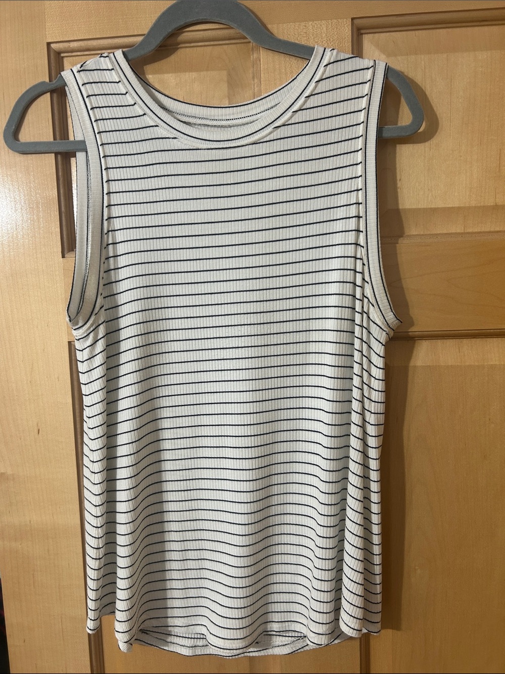 Thread & Supply White Tank Top with Black Stripes